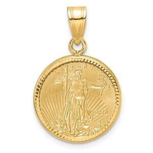 Gold Investment: 22K Gold American Eagle Coin and 10k Gold Bezel (chain is free)